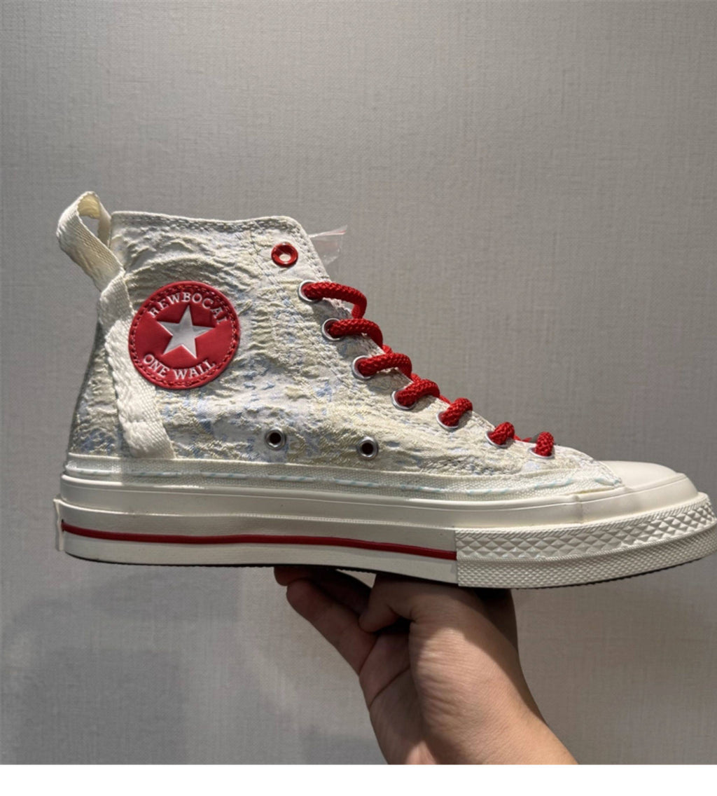 SLATE 01 — Bone Smoke Canvas Stitch High