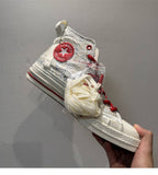 SLATE 01 — Bone Smoke Canvas Stitch High