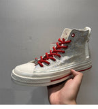 SLATE 01 — Bone Smoke Canvas Stitch High