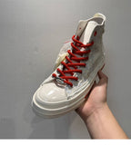 SLATE 01 — Bone Smoke Canvas Stitch High