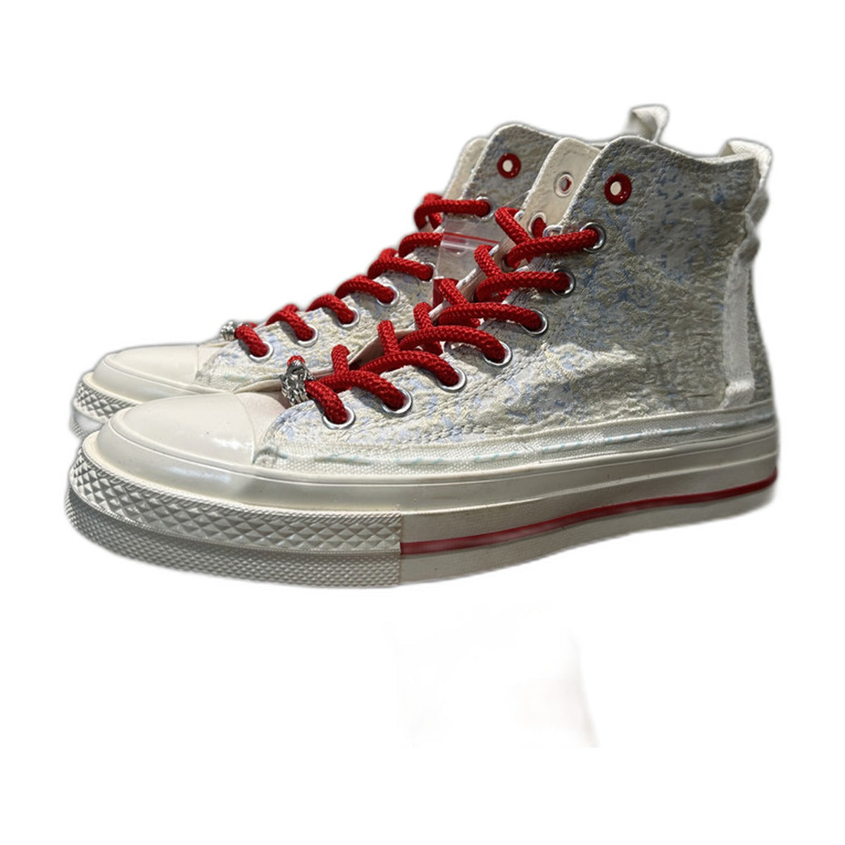 SLATE 01 — Bone Smoke Canvas Stitch High