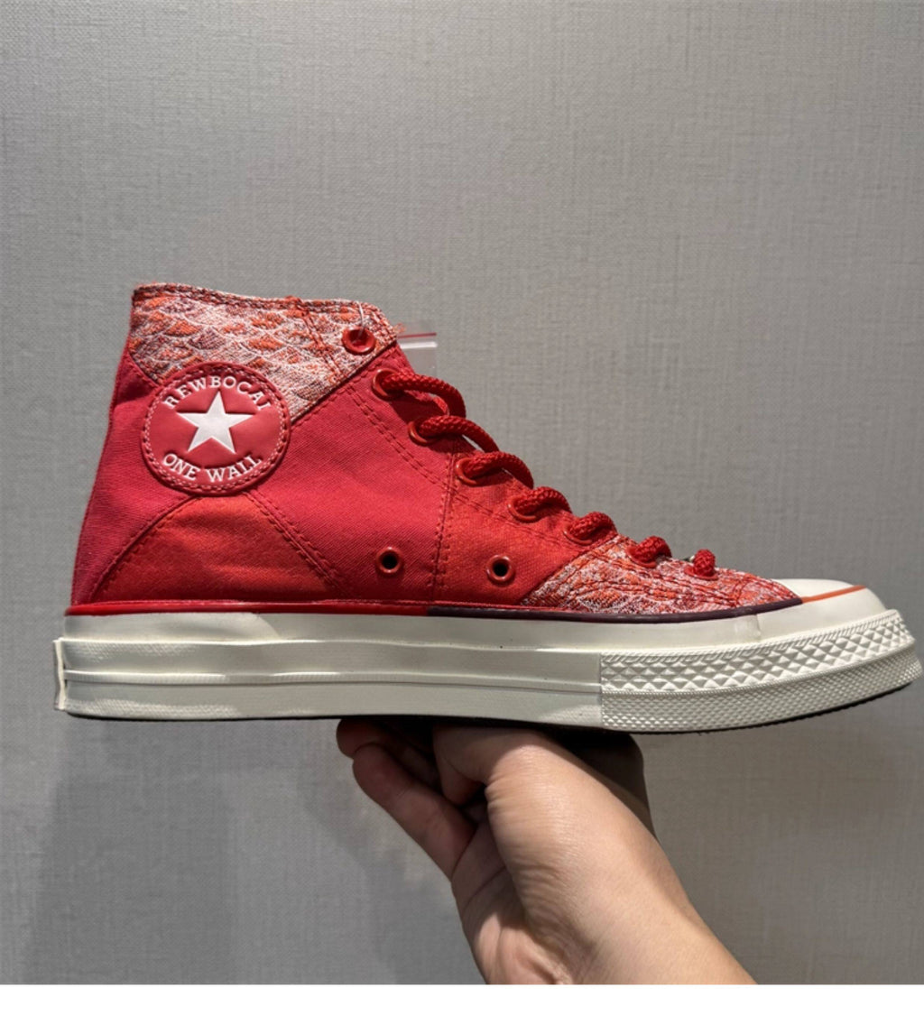 SLATE 01 — Bone Smoke Canvas Stitch High