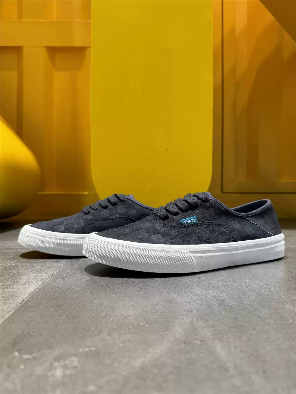SHADE 03 — Smoke Suede Check Low
