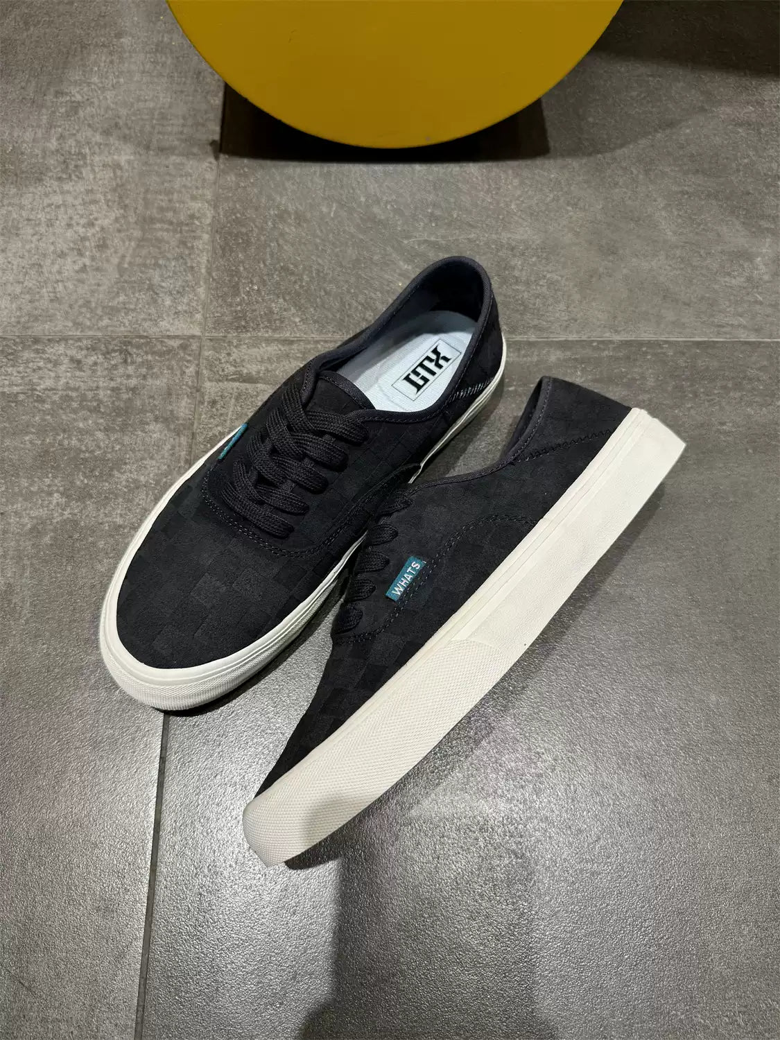SHADE 03 — Smoke Suede Check Low