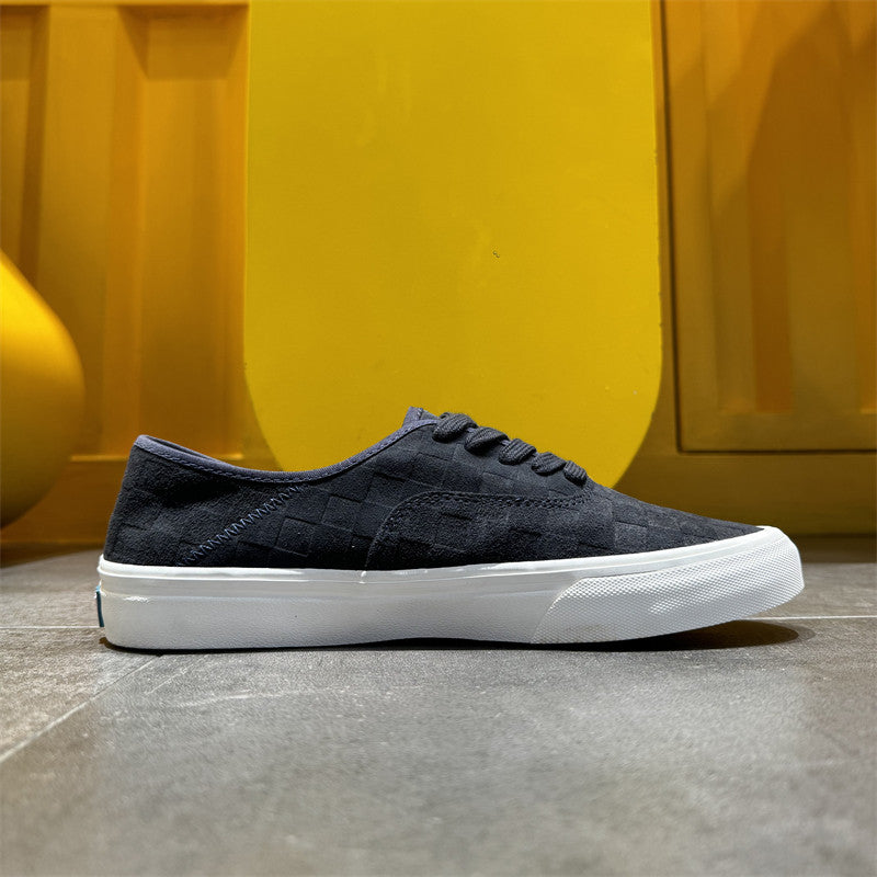 SHADE 03 — Smoke Suede Check Low