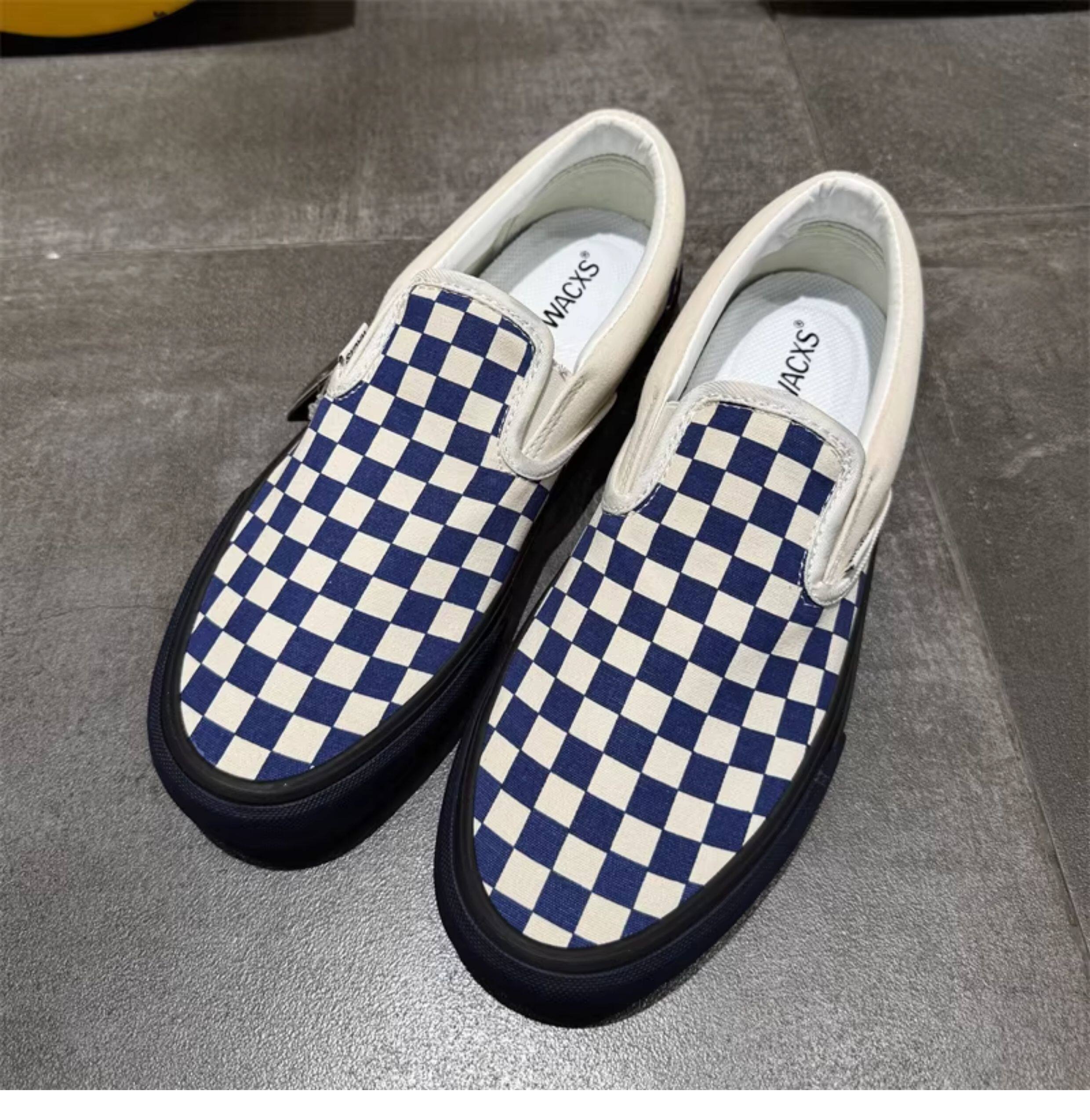 WAVE 01 — Sky Bone Canvas Check Slip