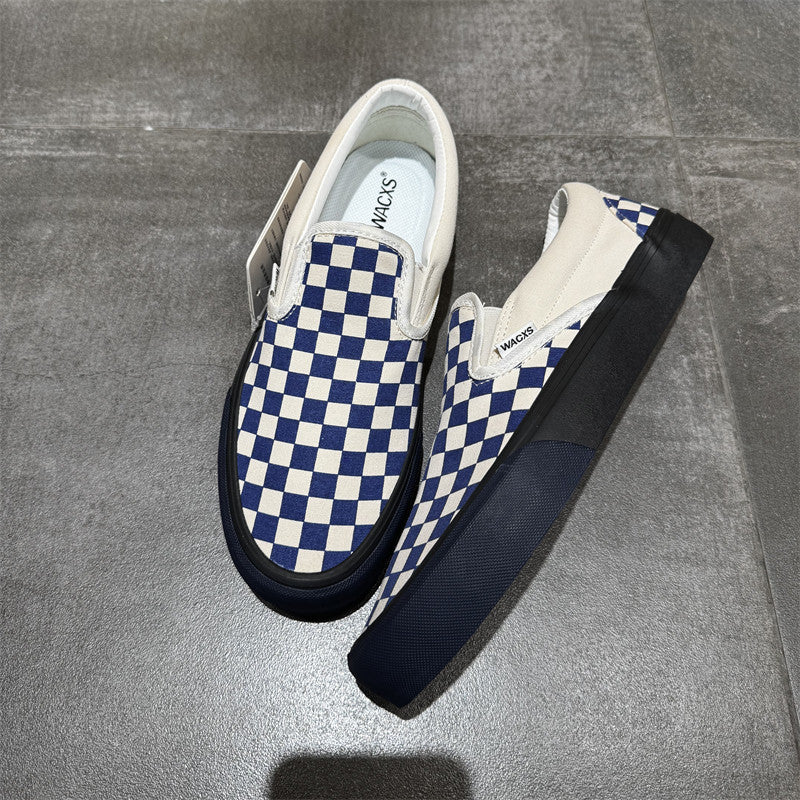 WAVE 01 — Sky Bone Canvas Check Slip