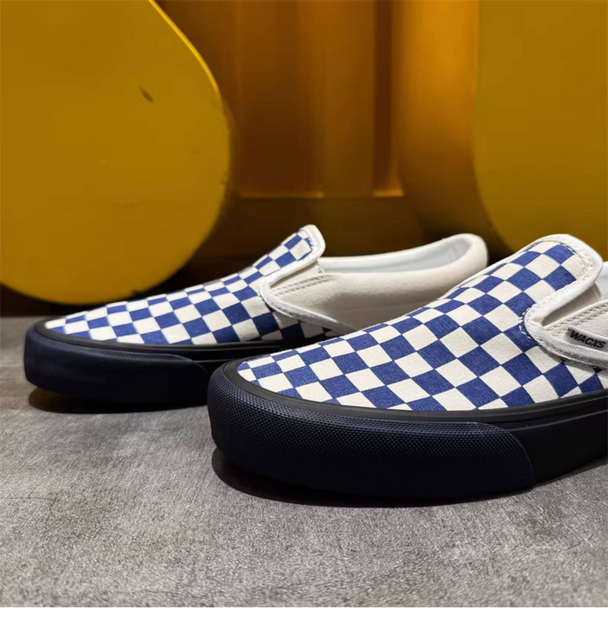 WAVE 01 — Sky Bone Canvas Check Slip