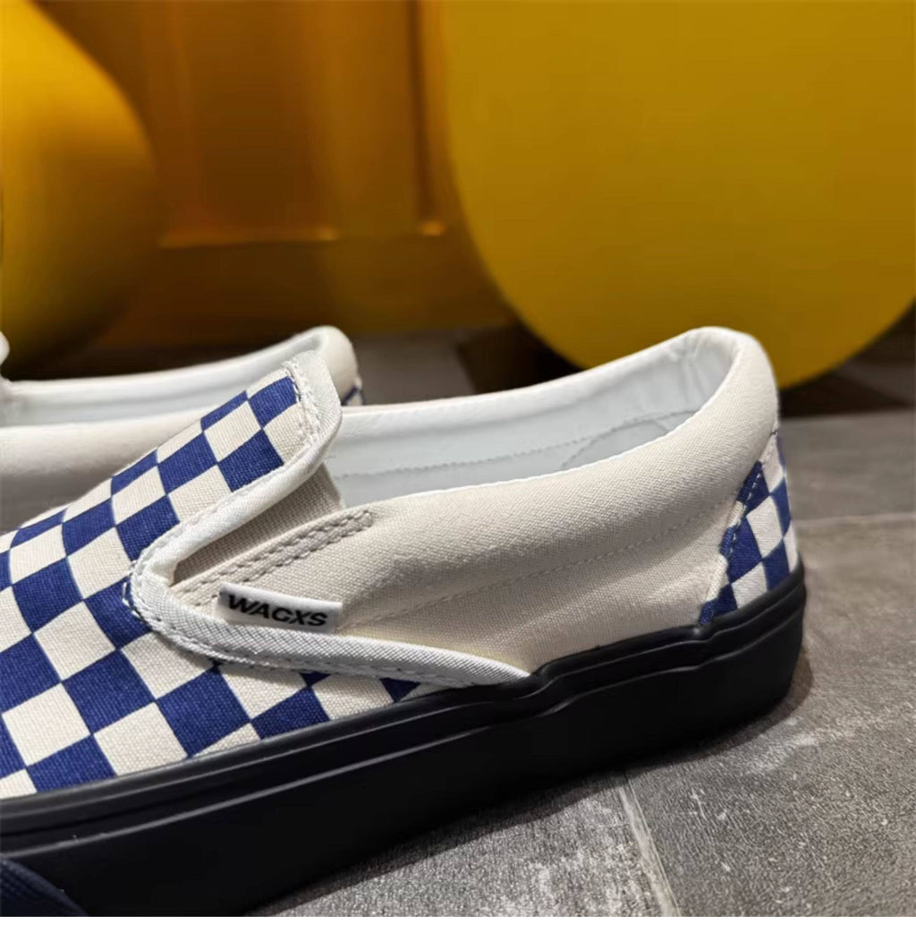WAVE 01 — Sky Bone Canvas Check Slip